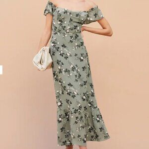 Reformation Butterfly Dress in Green, Size 12